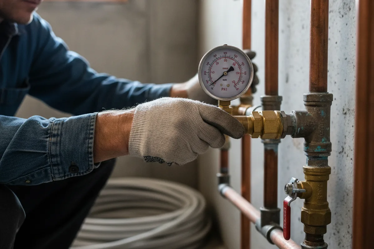 Pressure testing a repaired line during Water Line Repair in Rocky Face
